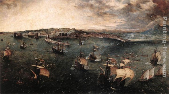 Naval Battle in the Gulf of Naples painting - Pieter the Elder Bruegel Naval Battle in the Gulf of Naples art painting